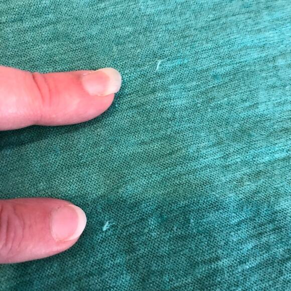 Cut loose blue green cotton linen blend knit tunic top size Small - Picture 10 of 16